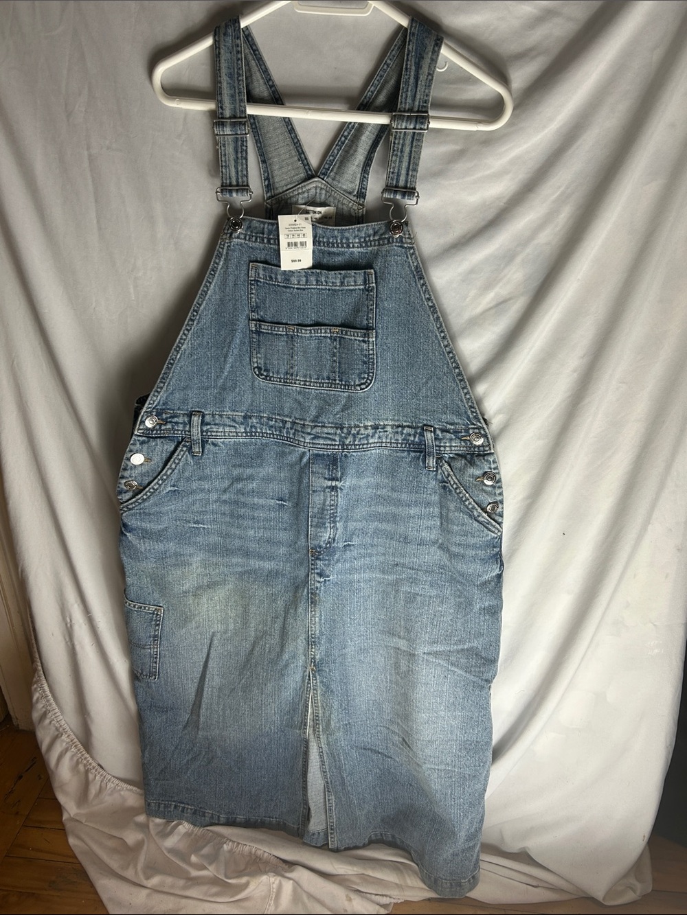 Cotton-on NWT Light Wash Denim Overall Jumper Dress